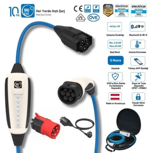 nrgkick-standart-plus-32a-2-8kw-22kw-5-metre-monofaze-trifaze-ev-prizli-wifi-bluetooth-ac-mobil-tasinabilir-elektrikli-arac-sarj-istasyonu-wallbox NRGkick Standart Plus 22 kW 32A – 5 Metre WiFi + Bluetooth Mobil Elektrikli Araç Şarj Cihazı